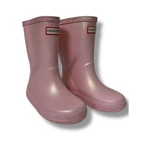 Hunter Kids Boots First Classic Nebula Rain Toddler UK 7 / US 8 Pink Waterproof
